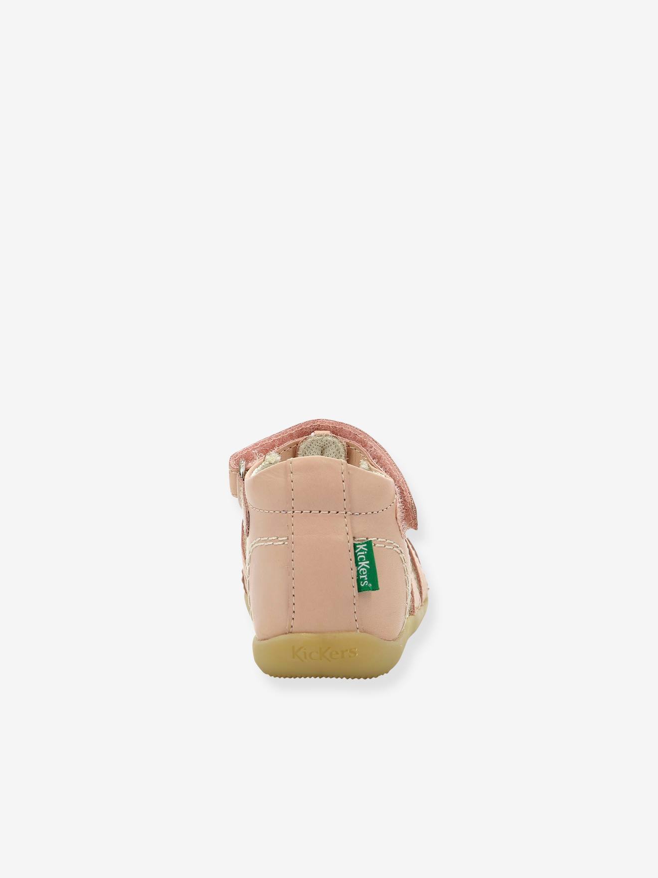 Sandales cuir bébé Bigflo-2 Iconique Biboo KICKERS® rose