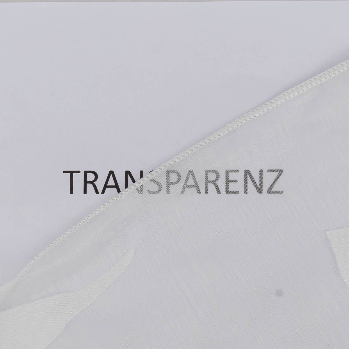 Meterware Rasch Textil Gardinenstoff Ausbrenner Madagaskar Blätter weiß 295cm, leicht perforiert, Organza, mit Bleiband, überbreit