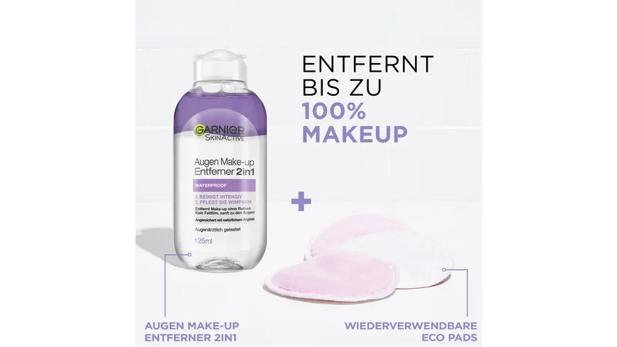 Garnier Skin Naturals 2in1 Augen-Make-Up Entferner Waterproof 125 ml