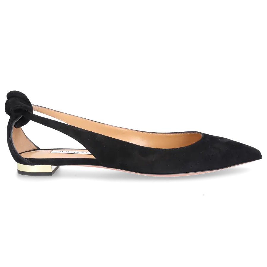 Aquazzura - Ballerinas BOW TIE 05 Veloursleder - schwarz