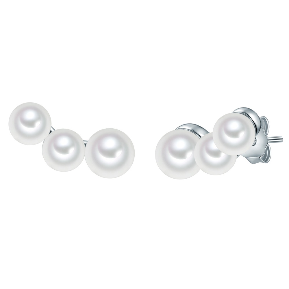 Valero Pearls Boucles doreilles Argent sterling Perle de culture d'eau douce en Argent Boucles d'oreilles