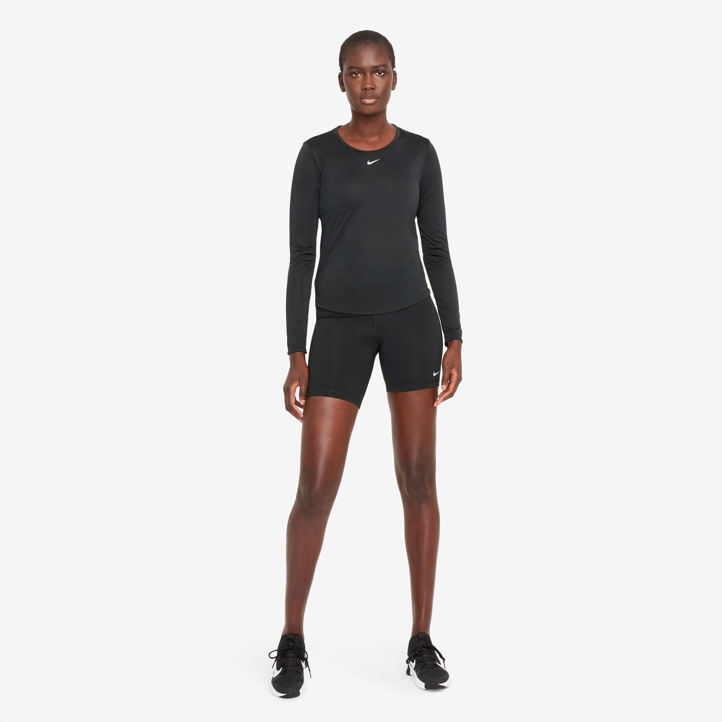 Dri-Fit One Standard Fit Longsleeve Damen - Schwarz, Weiß