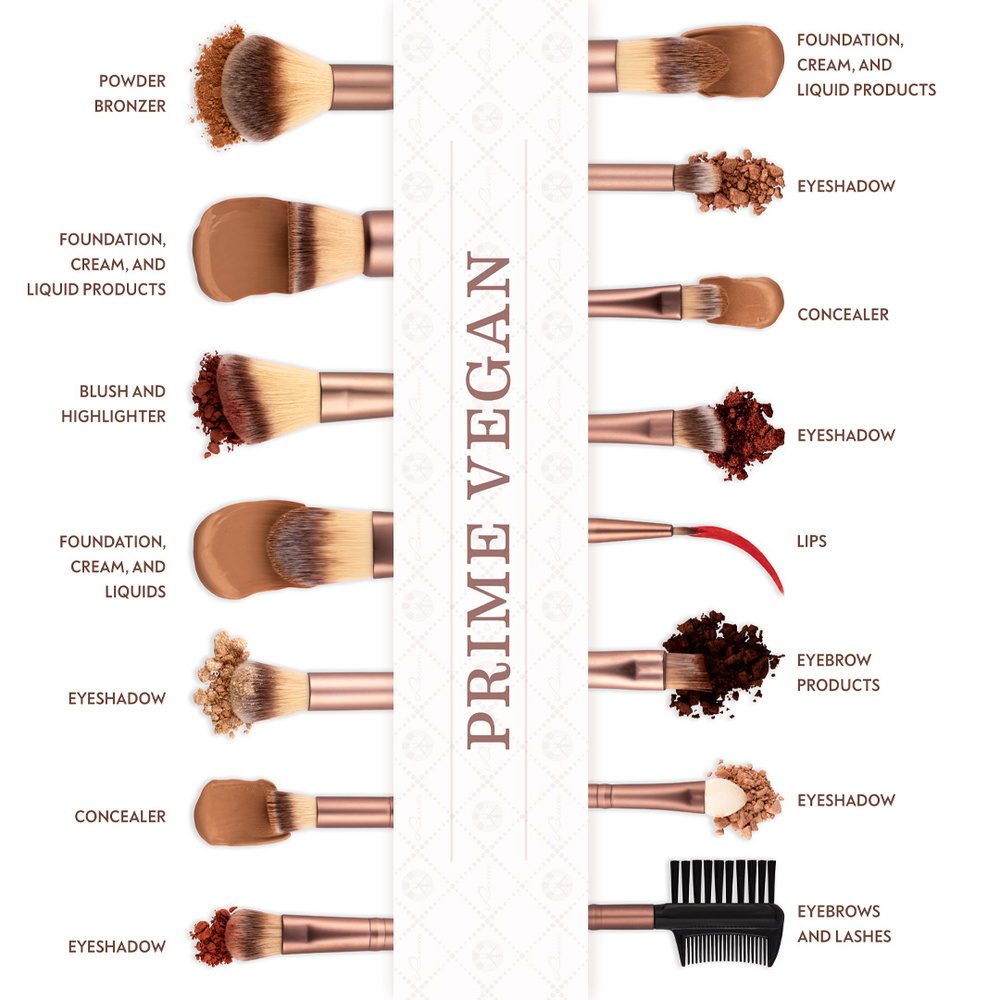 luvia Prime Vegan Set de Pinceaux Professionnels