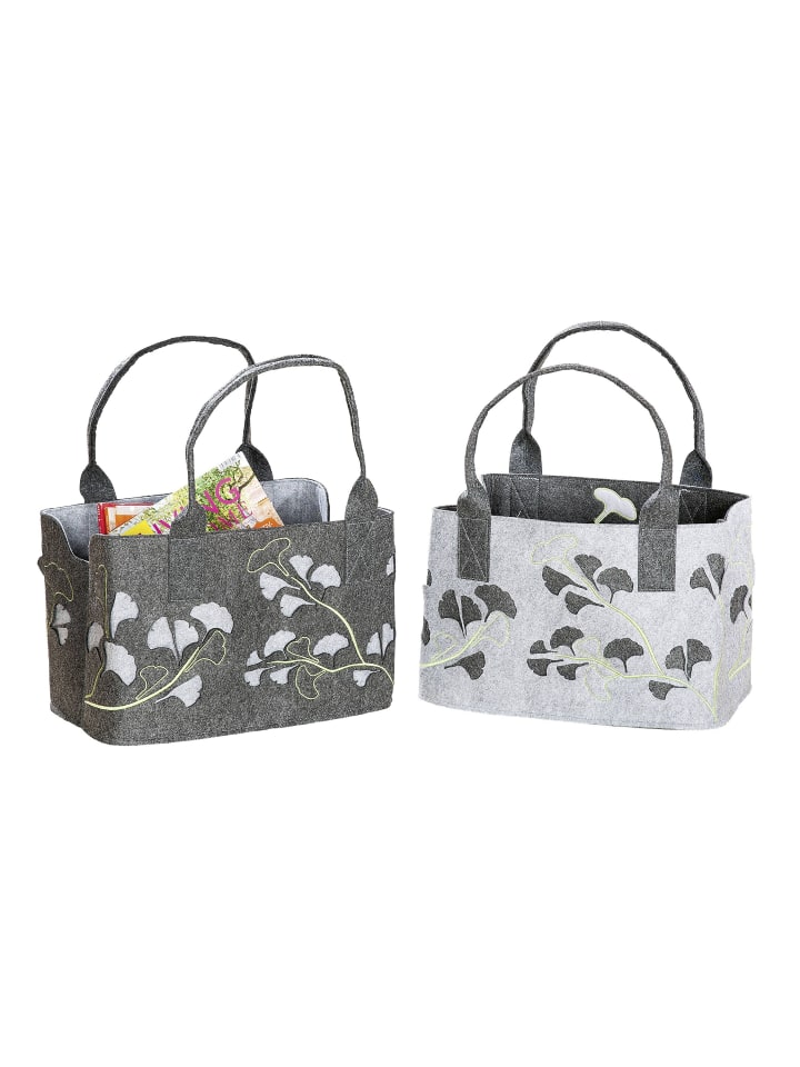 GMD Living 2er Set Filztasche Lotus Laser in Hellgrau & Dunkelgrau günstig kaufen onesize