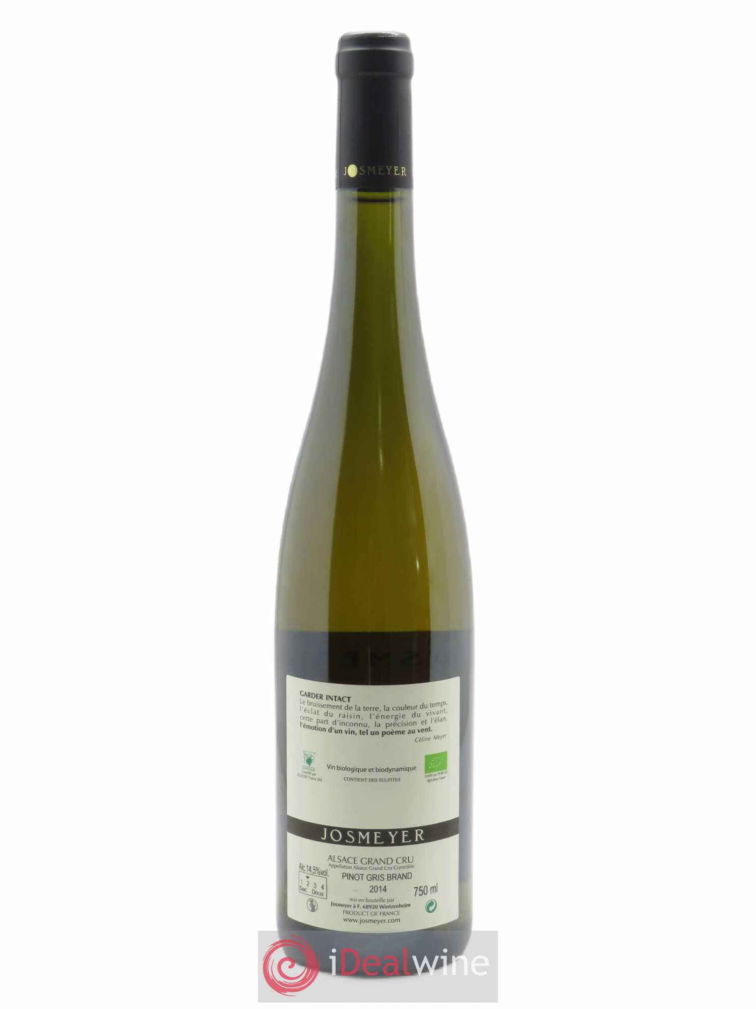 Pinot Gris Grand Cru Brand Grand Cru Josmeyer (Domaine)  2014 - Lot de 1 Bouteille