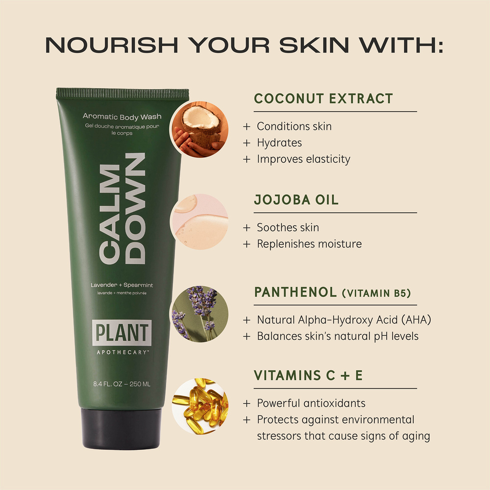 plant apothecary Calm Down: Aromatic Body Wash Gel douche aromatique pour le corps
