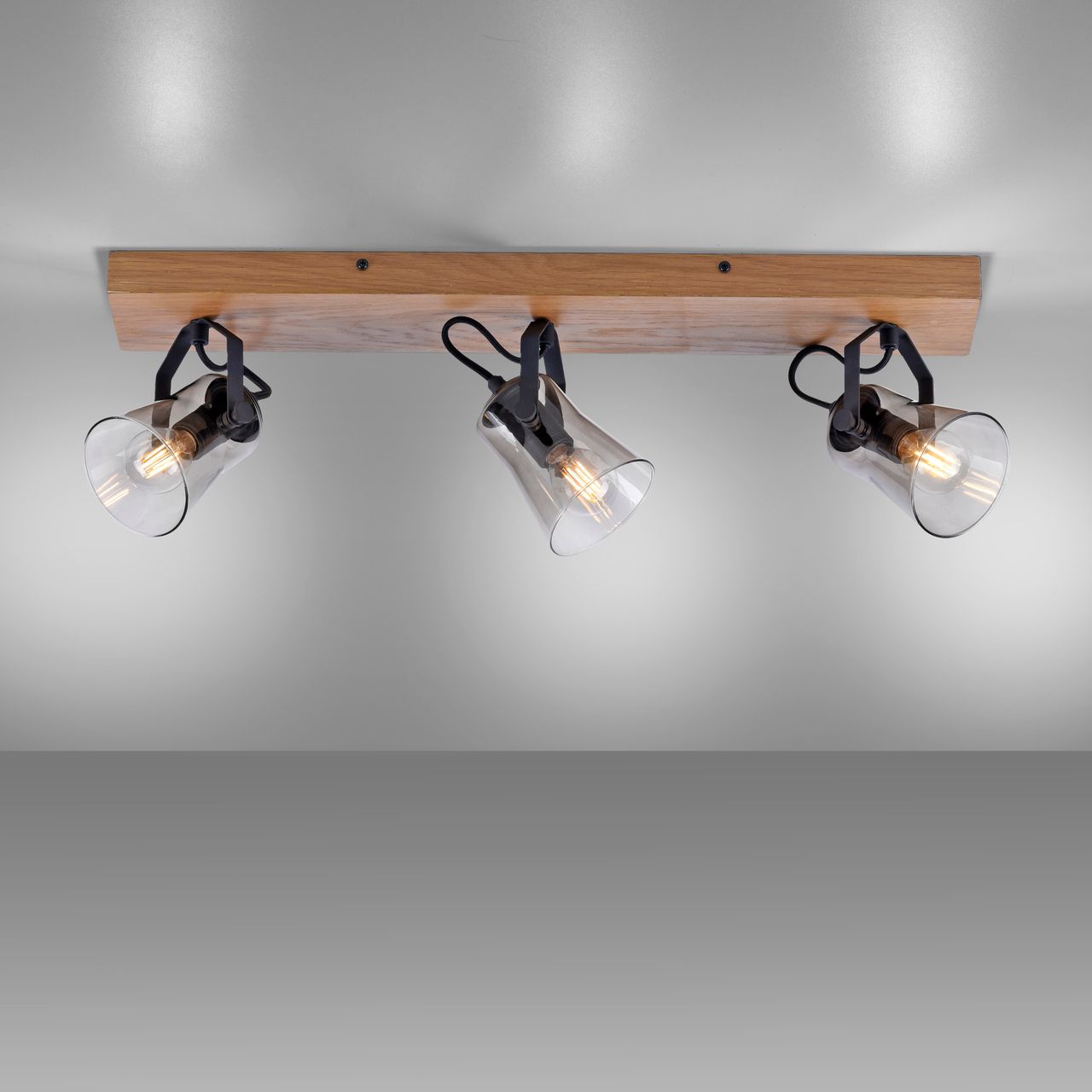 JUST LIGHT JUST LIGHT.  Deckenleuchte GREEN LANGSTRÖM, 3x E14/10Watt max., Holz-natur