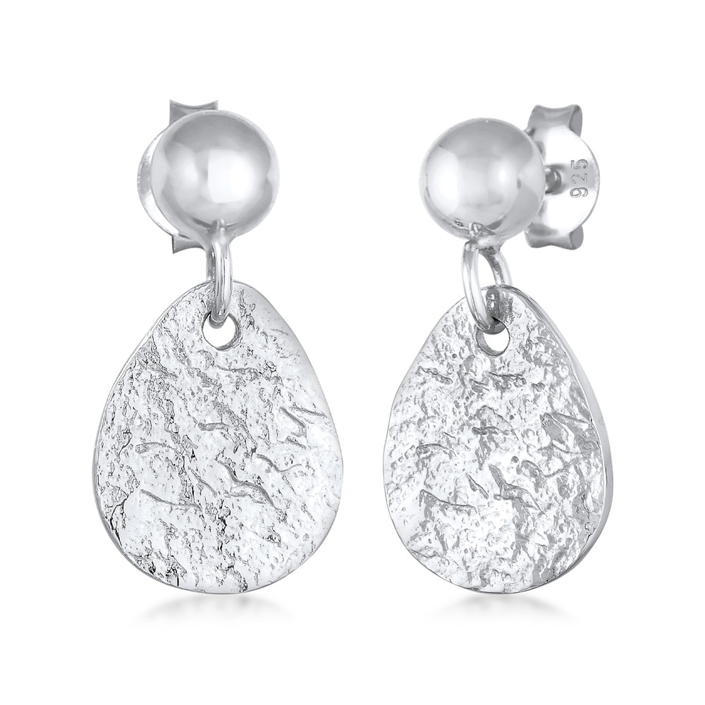 Elli Elli Boucles d'Oreilles Pendentifs d'oreilles pour femmes Goutte plaque structuré Boucles d'oreilles