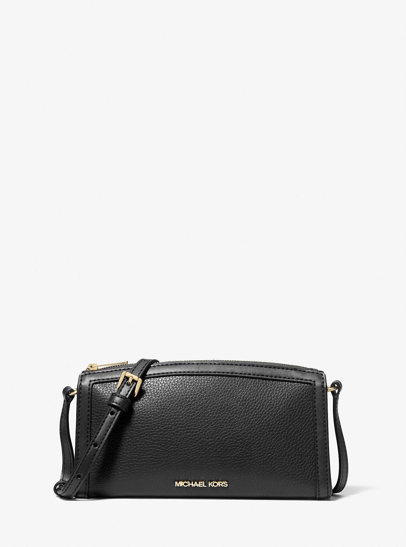 Jet Set Medium Pebbled Leather Crossbody Bag - BLACK