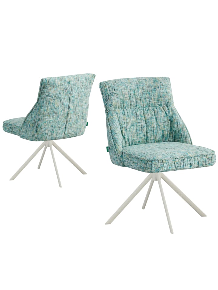 DUBI Möbel 2er-Set: Drehstuhl LINNEA in Türkis - (B)49 x (H)85 x  (T)62 cm günstig kaufen onesize