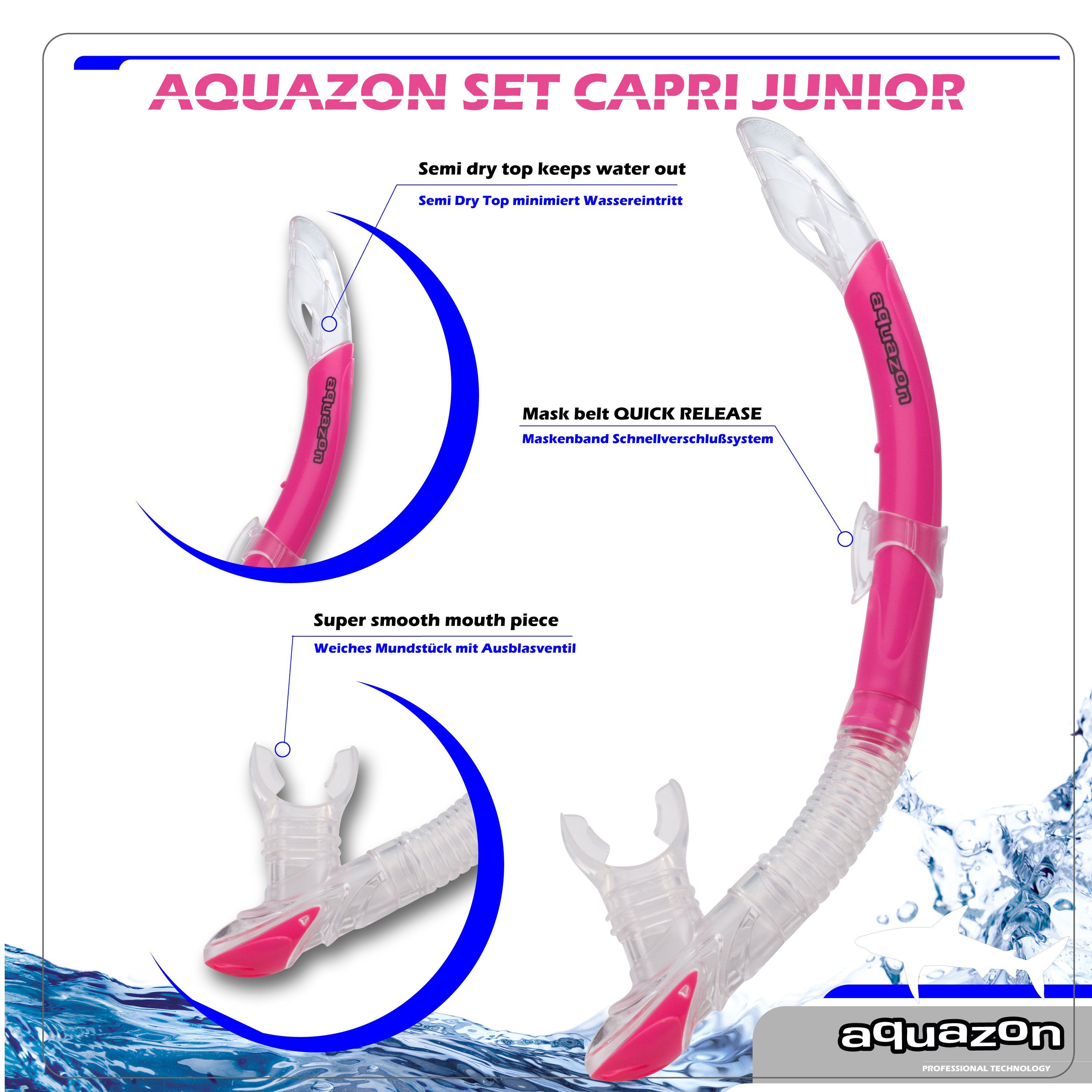 AQUAZON Taucherbrille CAPRI mit Schnorchel, hochwertiges Schnorchelset, Kinder