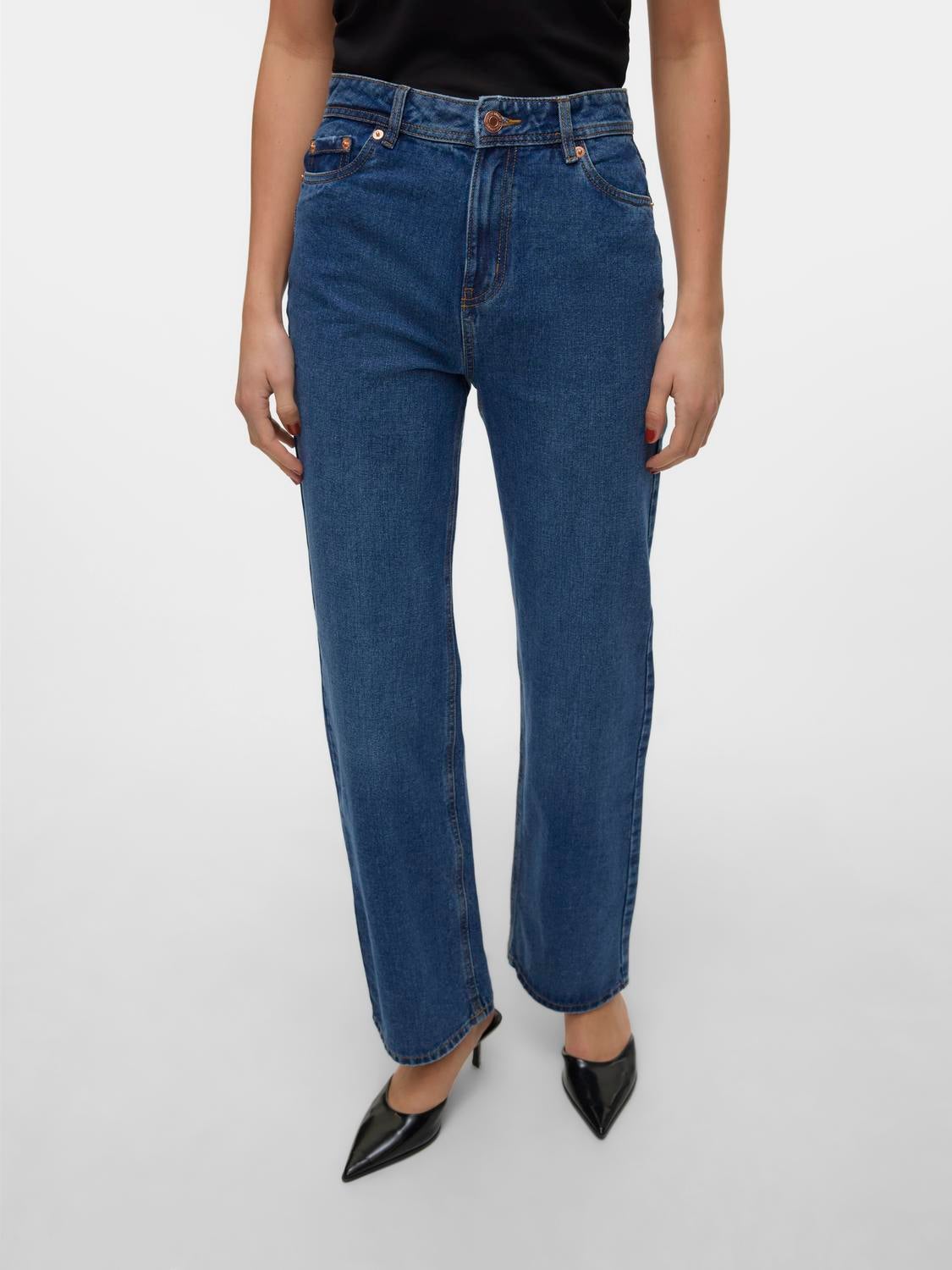 VMRACHEL Hohe Taille Weit geschnitten Jeans