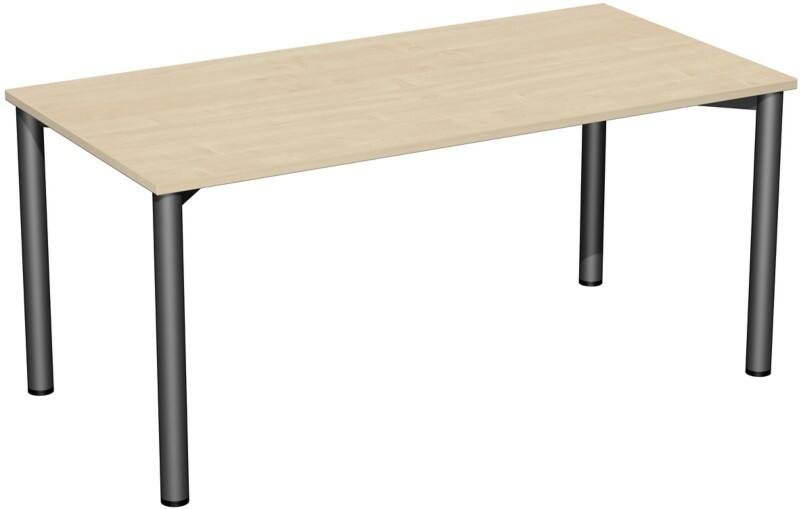 4 Fuß Flex Schreibtisch feste Höhe, 1600x800x720, Ahorn/Anthrazit