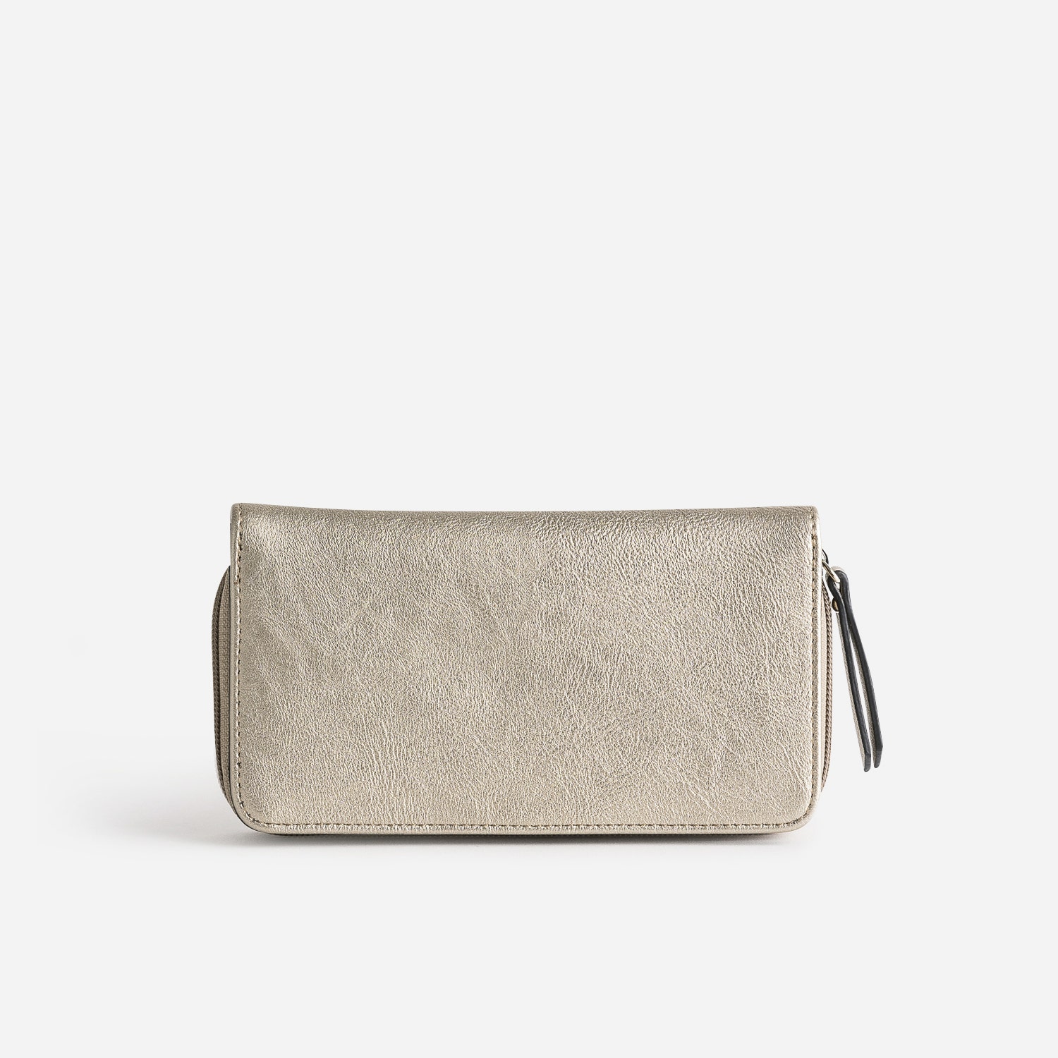 Portefeuille taupe métallisé