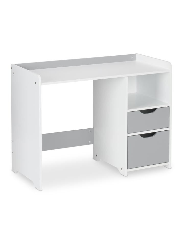 relaxdays Kinderschreibtisch in Weiß/ Grau - (B)80 x (H)60 x (T)38 cm günstig kaufen onesize