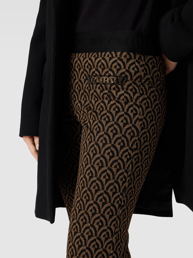 Schlupfhose mit Allover-Muster Modell 'FAITH' in gold