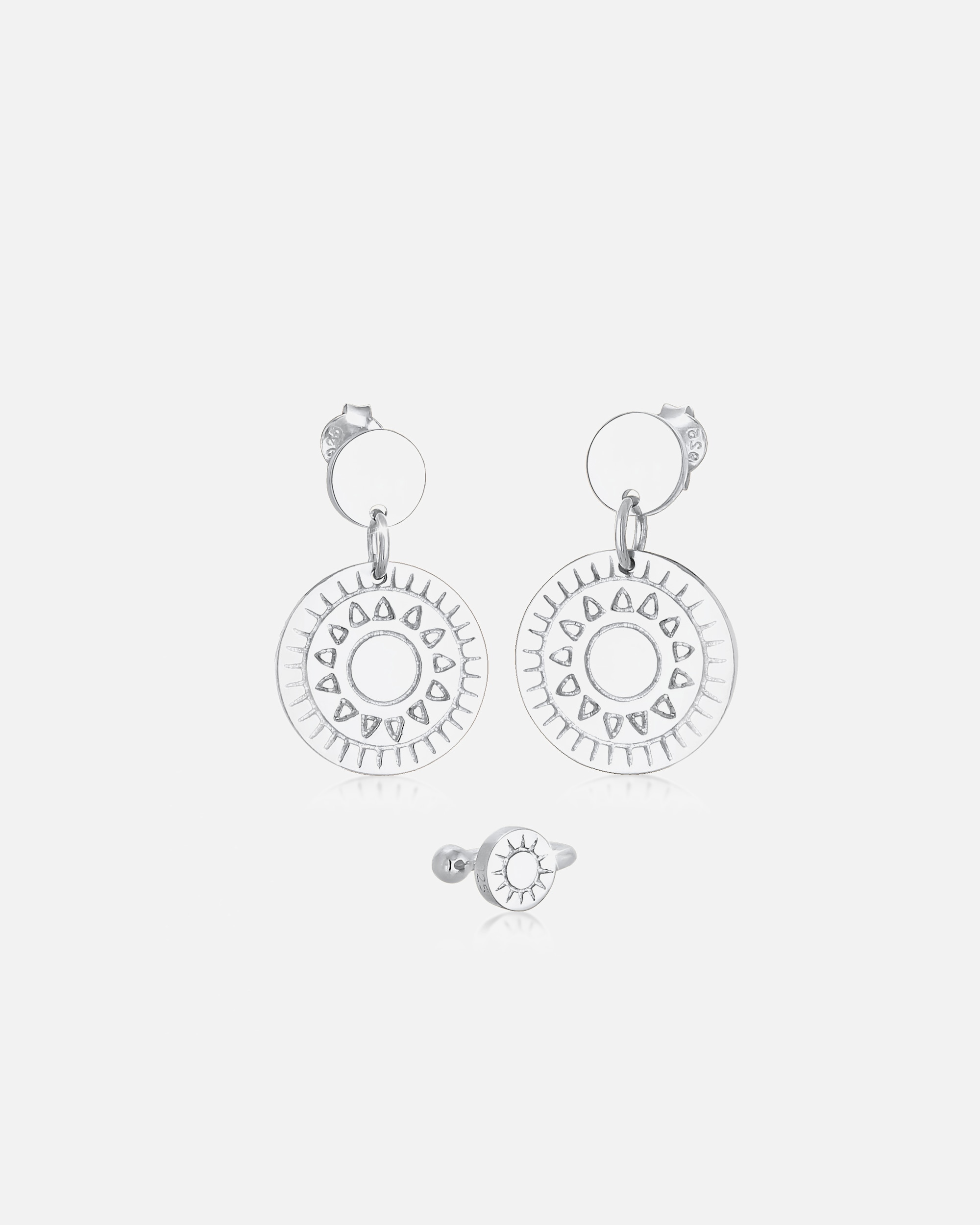 Elli 2er Set Ornament Ohrhänger Earcuff 925 srebrna