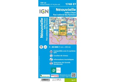 Carte IGN Néouvielle-Vallée D'aure 1748ET