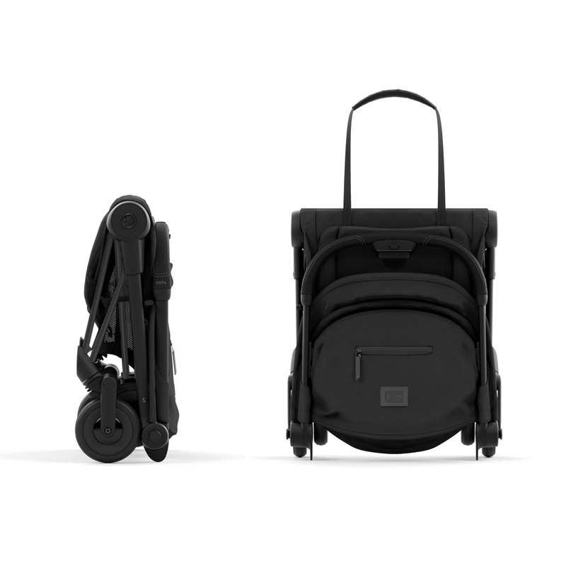 Poussette compacte Coya chassis noir assise Sepia Black Cybex