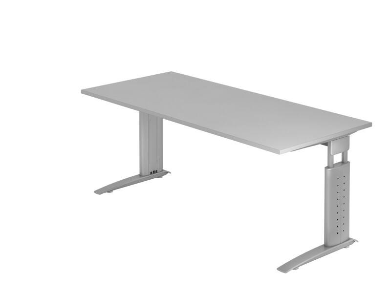 Hammerbacher Schreibtisch US19 Grau, Silber 1.800 x 800 x 680 x 680 - 860 mm