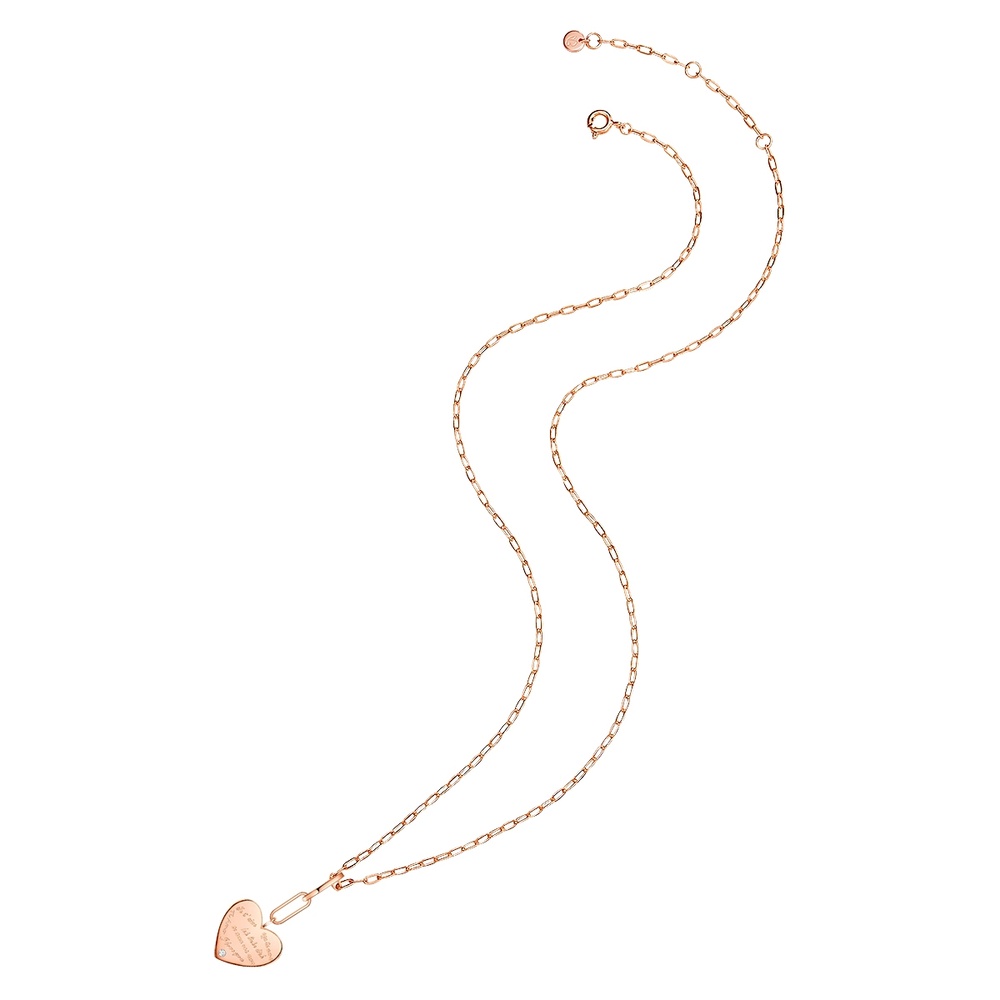 Glanzstücke München Collier en argent Coeur Argent sterling Oxyde de zirconium (CZ) en Or rose collier