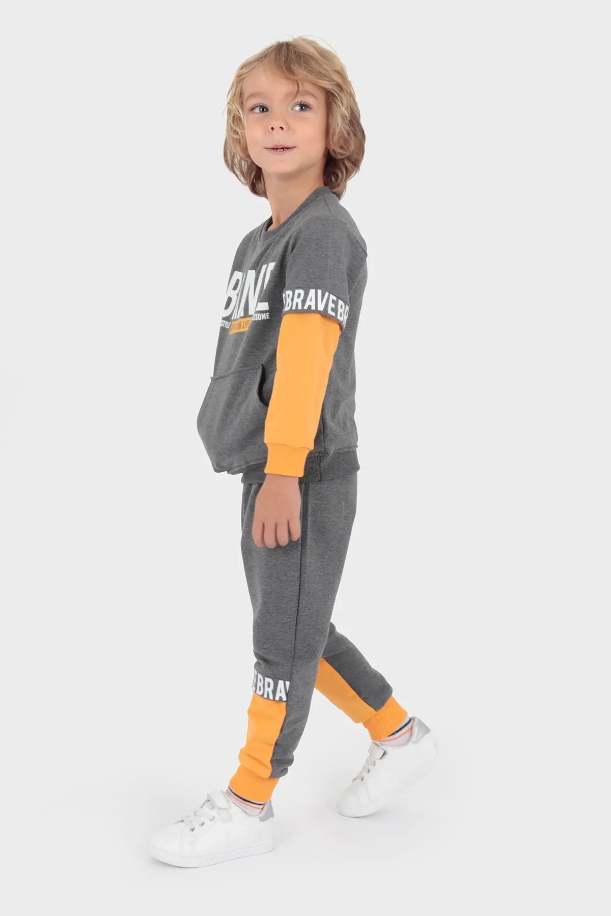 AHENGİM  Bedrucktes Brave-Trainingsanzug-Set für Jungen Ak2231