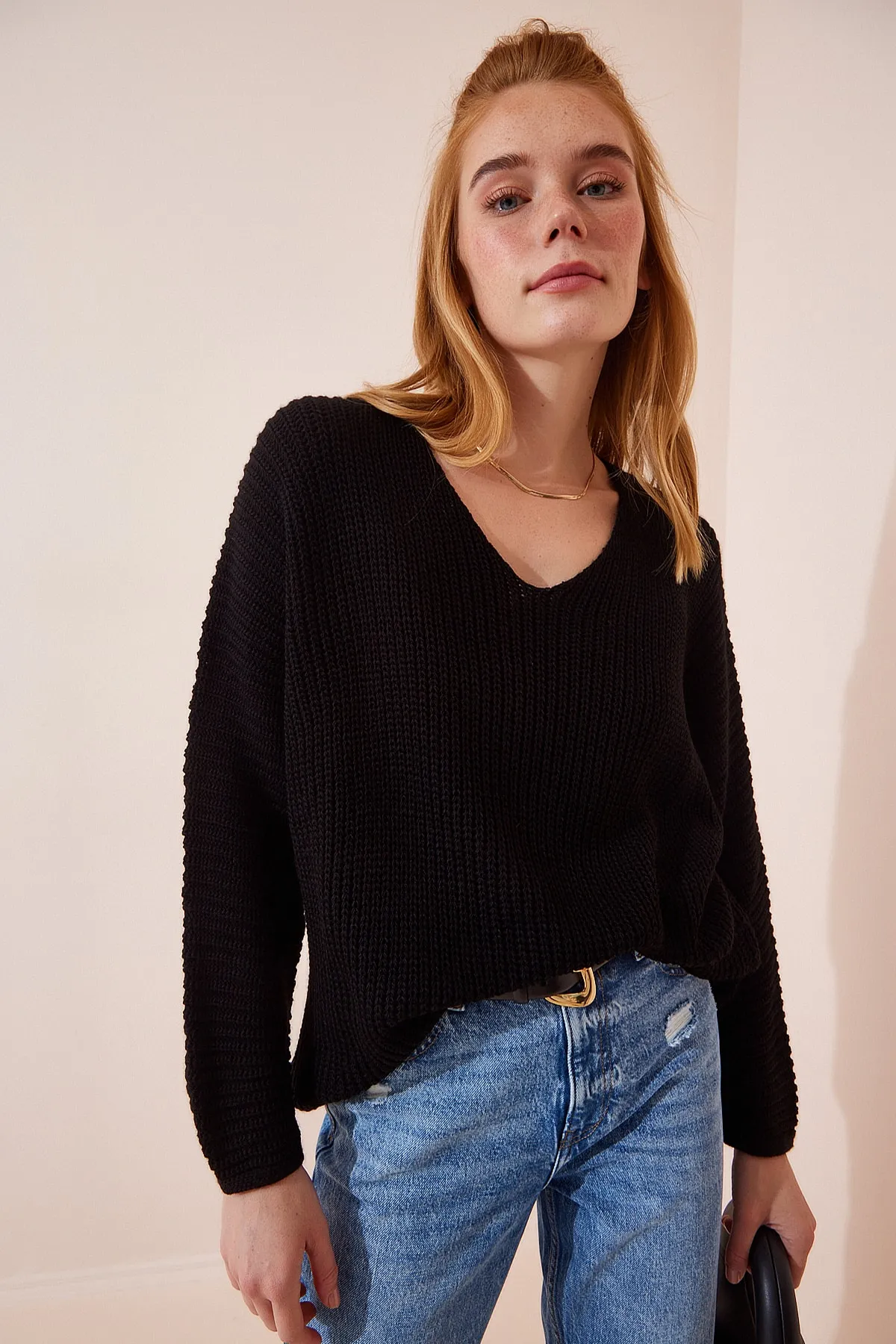Happiness İstanbul  Pullover - Schwarz - Oversized