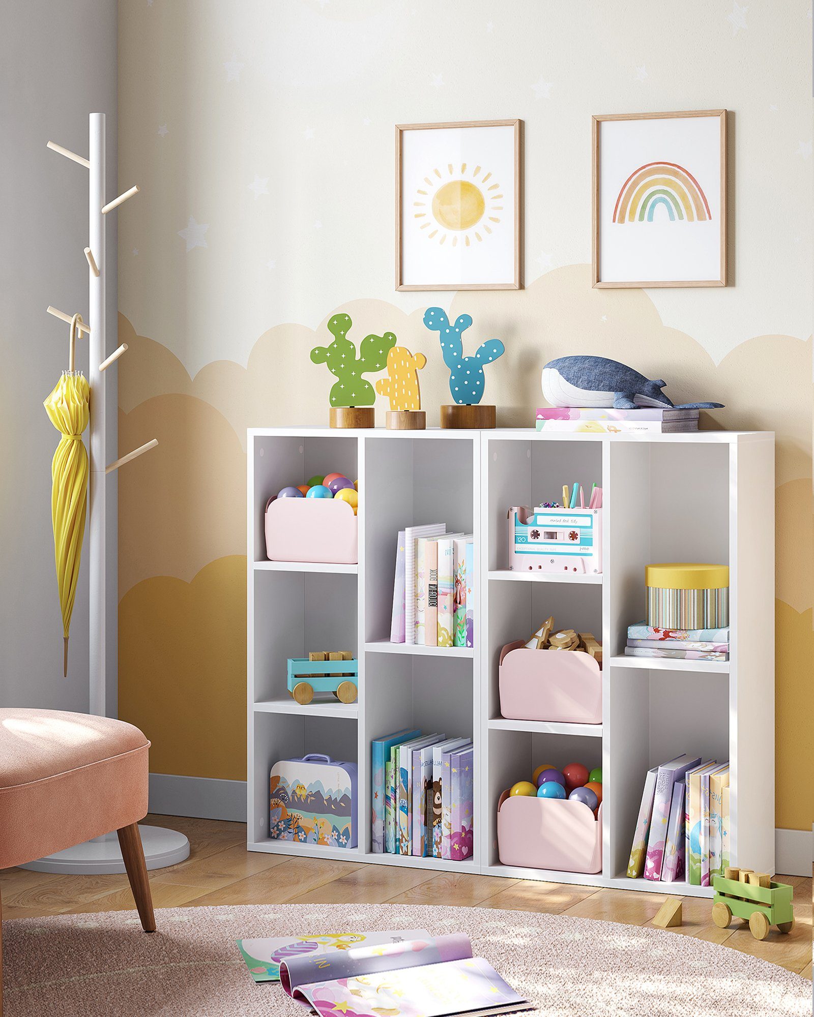 VASAGLE Bücherregal Standregal, mit 5 Fächern, 24 x 50 x 80 cm