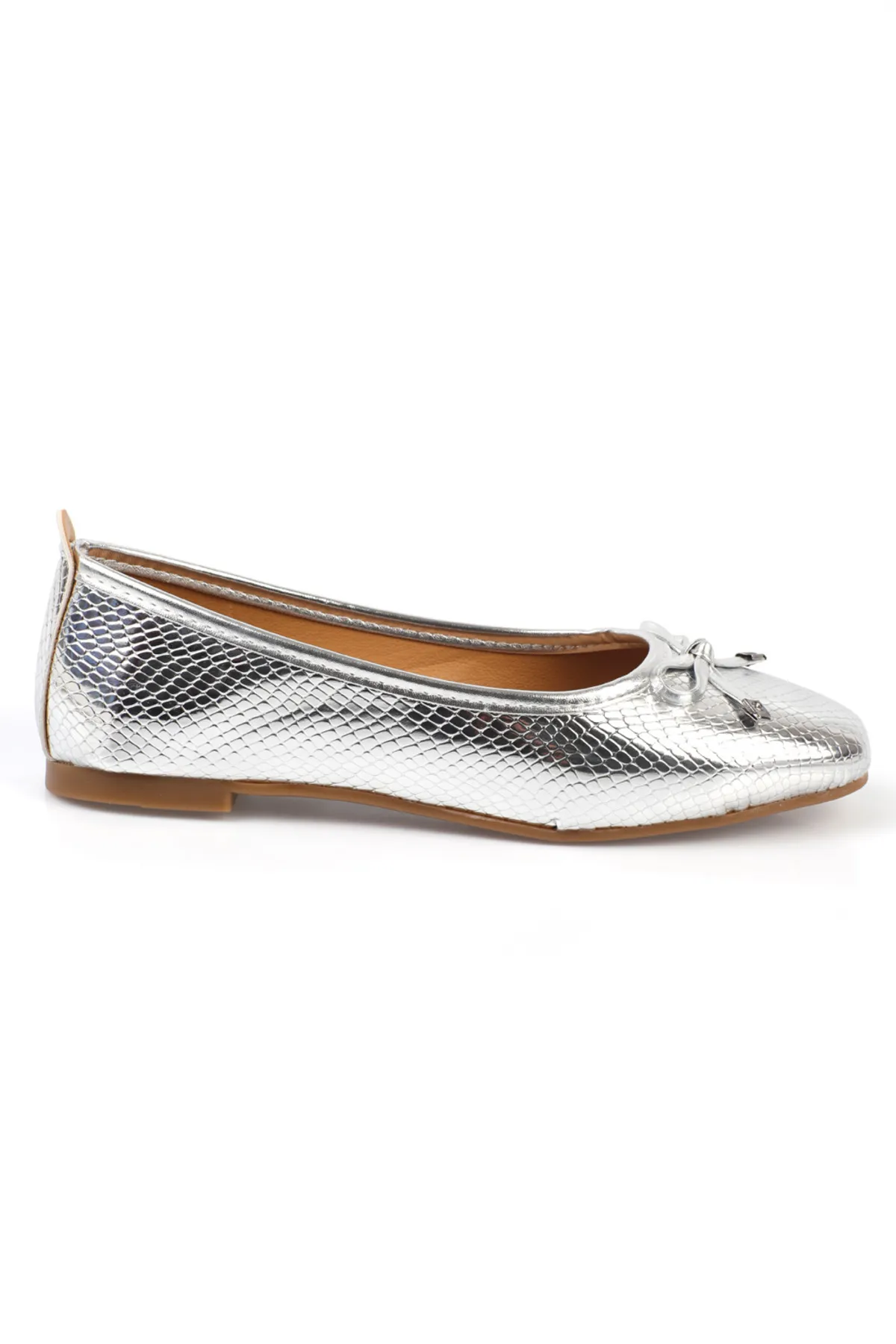 Capone Outfitters  Hana Trend Silver Damen-Ballerinas mit Schleife