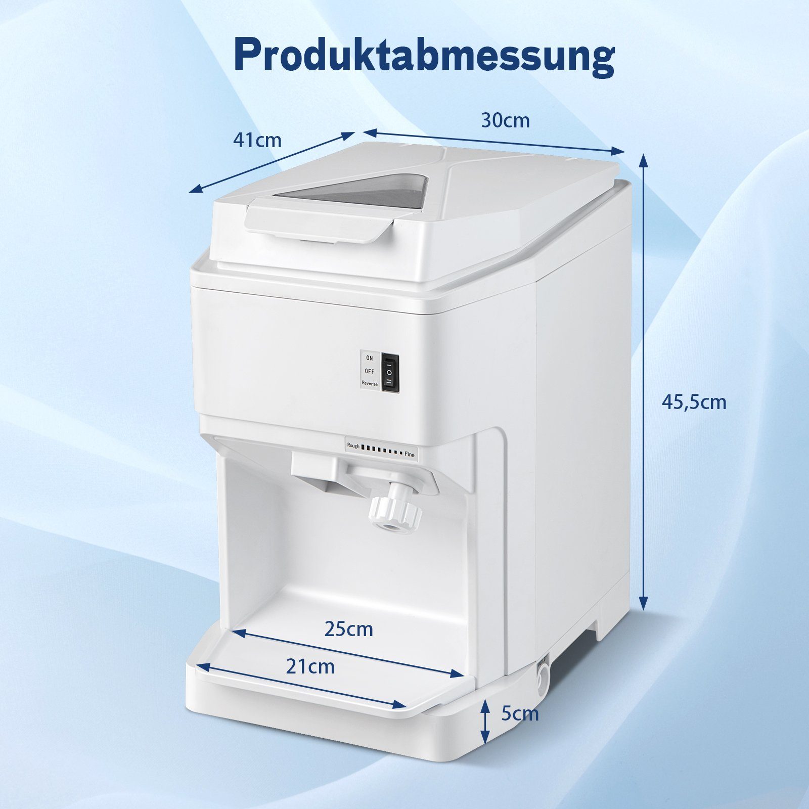 COSTWAY Eiscrusher, 350W, 320 U/min, 2,3 kg, 120 kg Eis pro Stunde