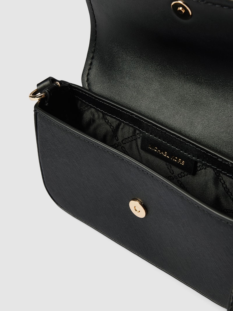 Umhängetasche mit Label-Detail Modell 'GREENWICH' in schwarz