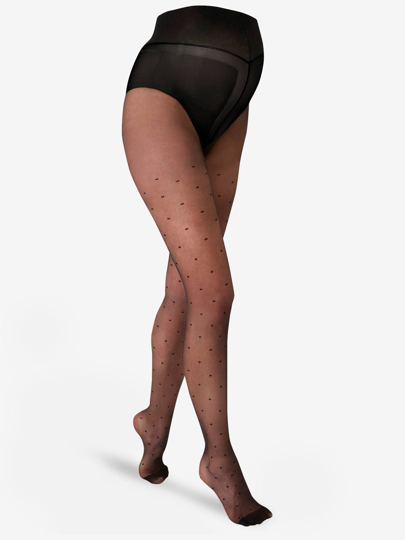 Collant de grossesse avec plumetis noir