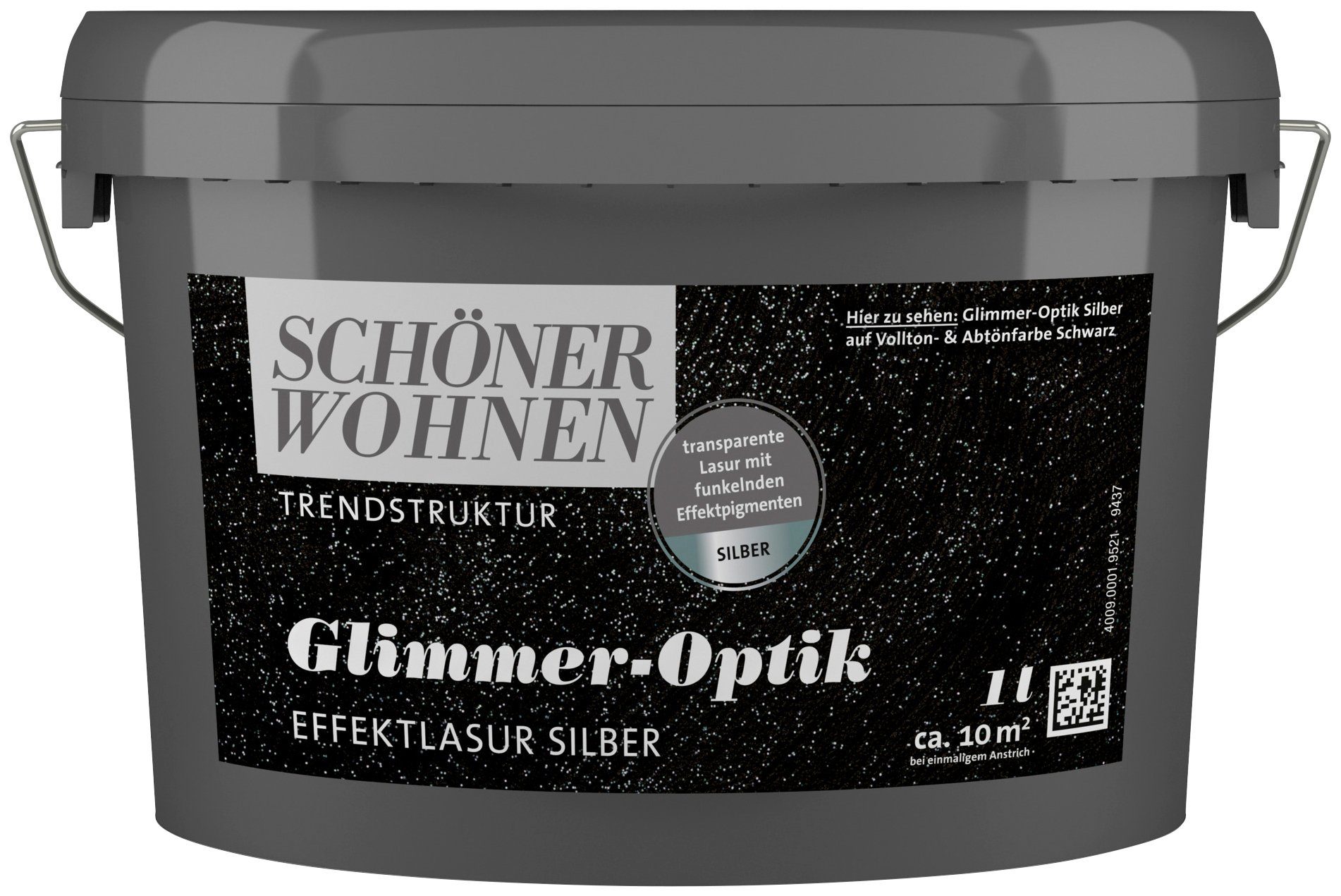 SCHÖNER WOHNEN FARBE Wohnraumlasur TRENDSTRUKTUR Glimmer-Optik Effektlasur, 1 Liter, Lasur mit metallischen Effektpigmenten