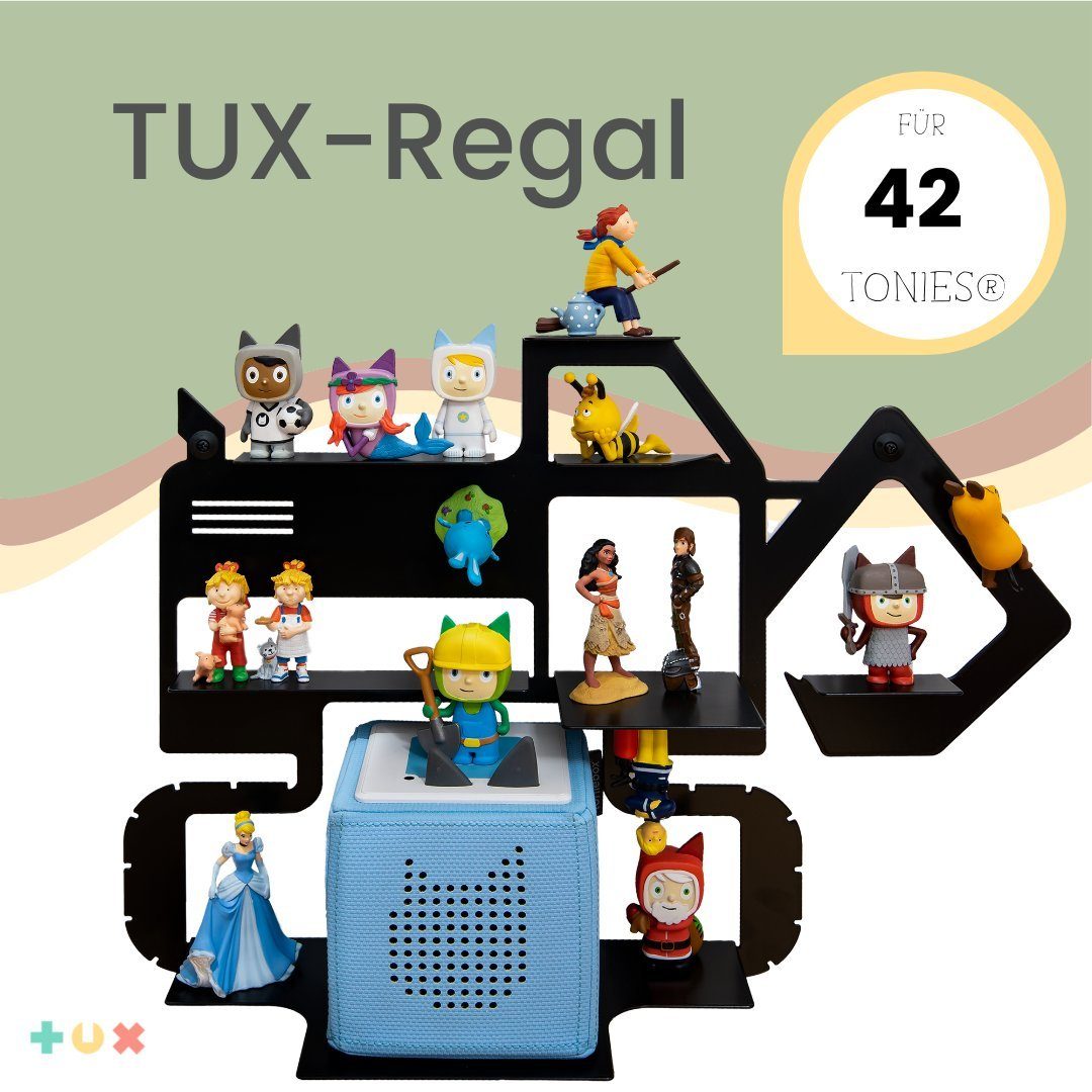 TUX Wandregal TUX-Regal passend für Toniebox und über 40 Tonies 