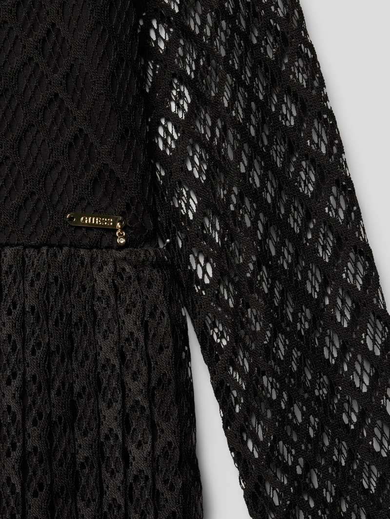 Knielanges Kleid mit Häkelspitze in schwarz
