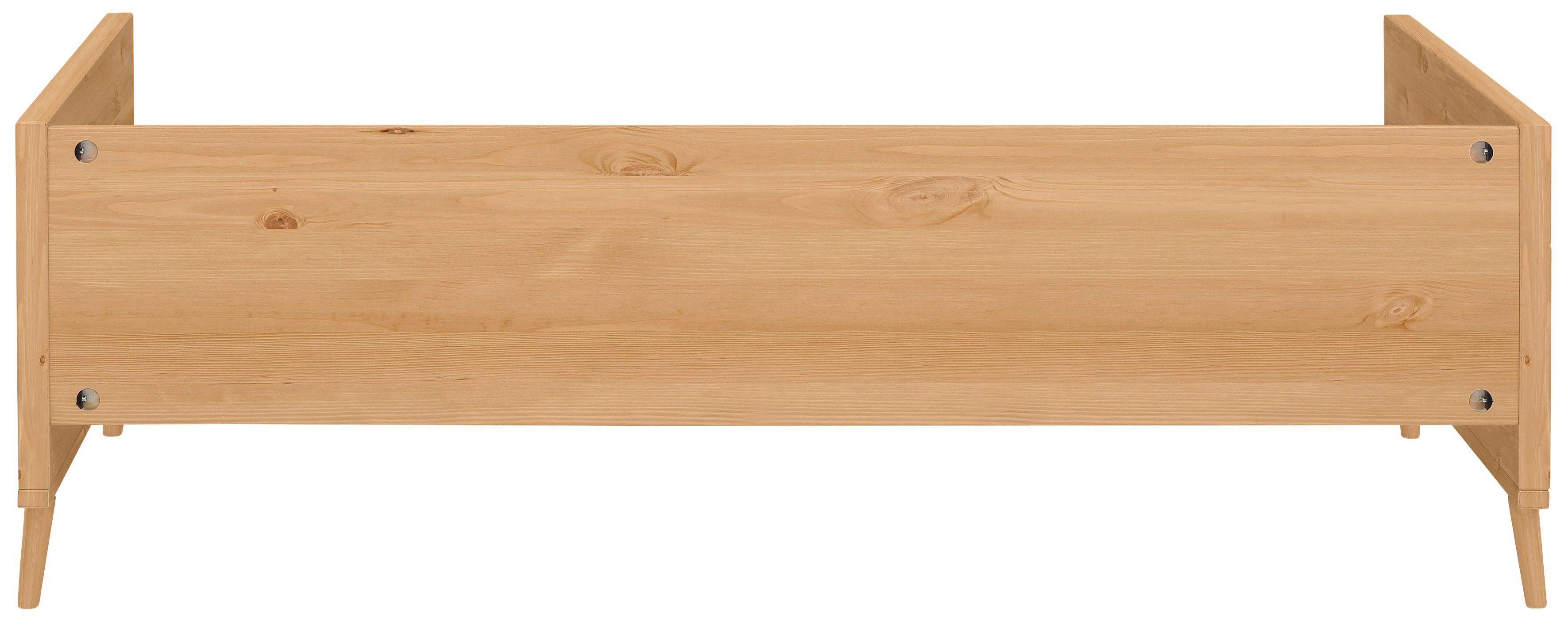 Lüttenhütt Jugendbett Ellen, aus massivem Kiefernholz, in 2 verschiedenen Farben, mit Holzfüßen