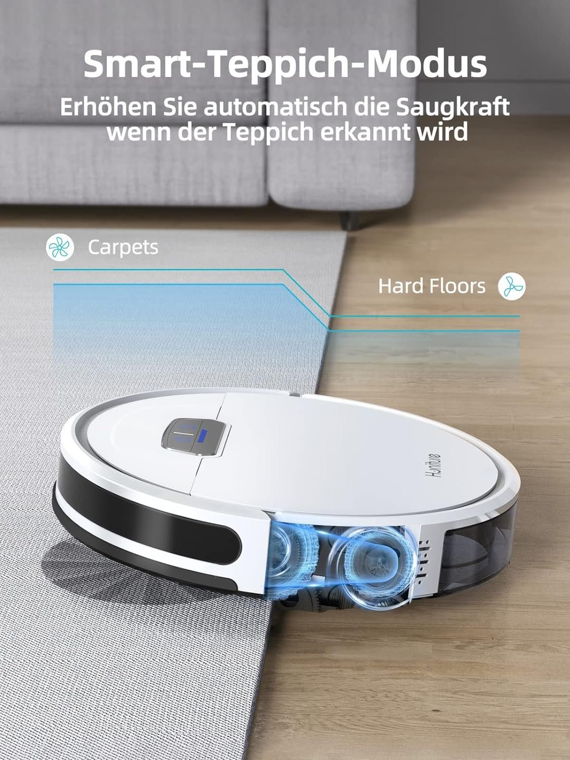 Honiture Saugroboter, Saugroboter mit Wischfunktion, Staubsauger Roboter 3000Pa,Kehren Saugen Wischen 3 in 1 Roboterstaubsauger WLAN,Alexa & APP-Steuerung