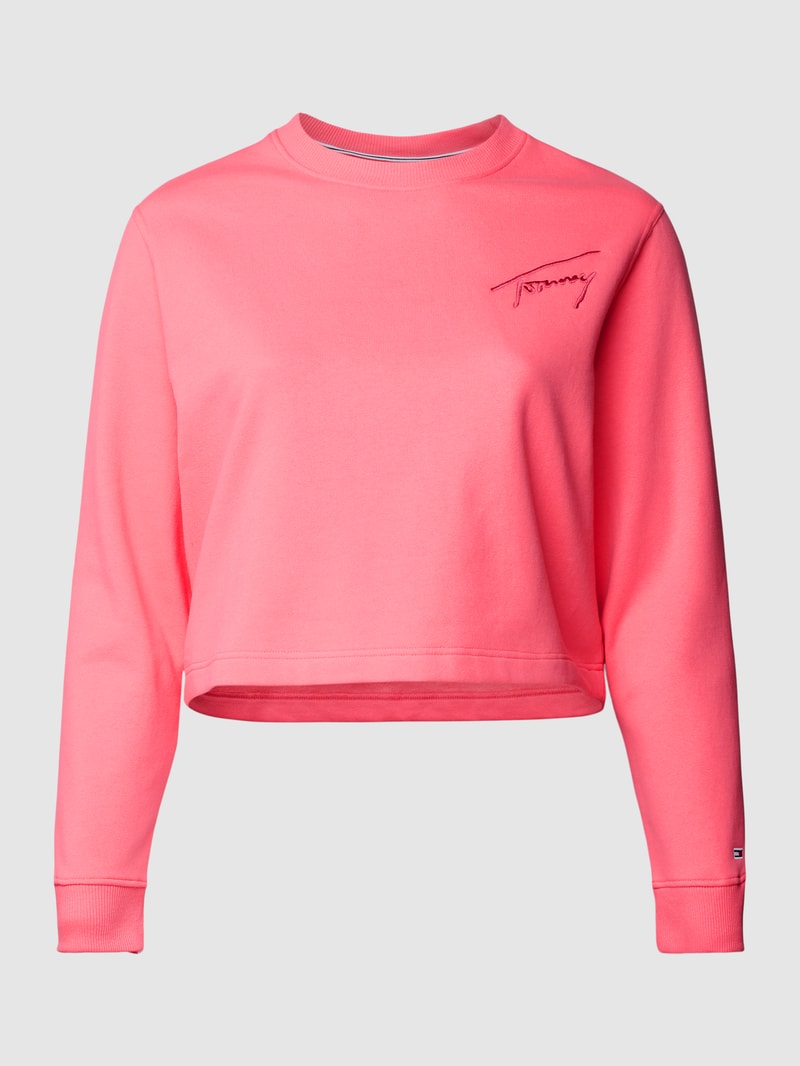 PLUS SIZE Sweatshirt mit Label-Stitching Modell 'TOMMY SIGNATURE' in pink