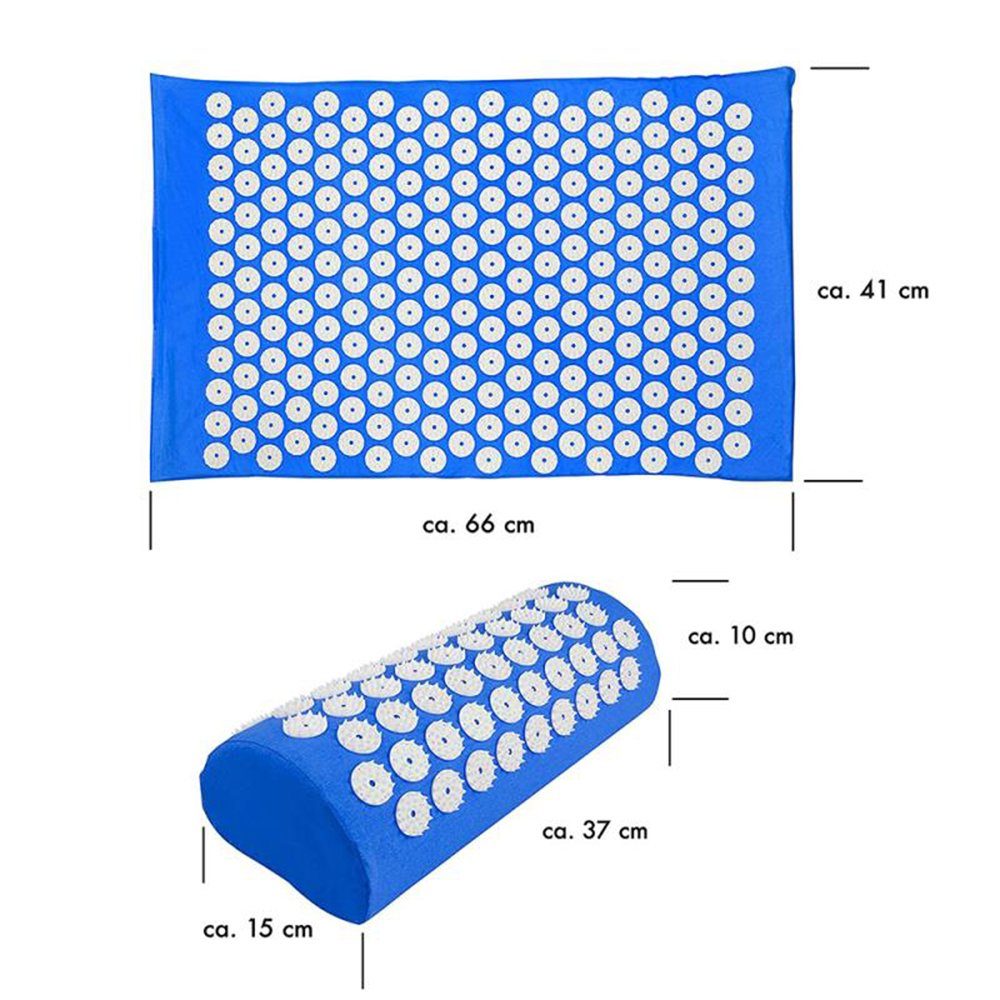 SmartYogi Akupressurmatte Massagematte Akupressur Set zur Entspannung 2er-Pack (Akupunktur Matte für effektive Lockerung), Lösung von Verspannungen Stressabbau – nach TCM