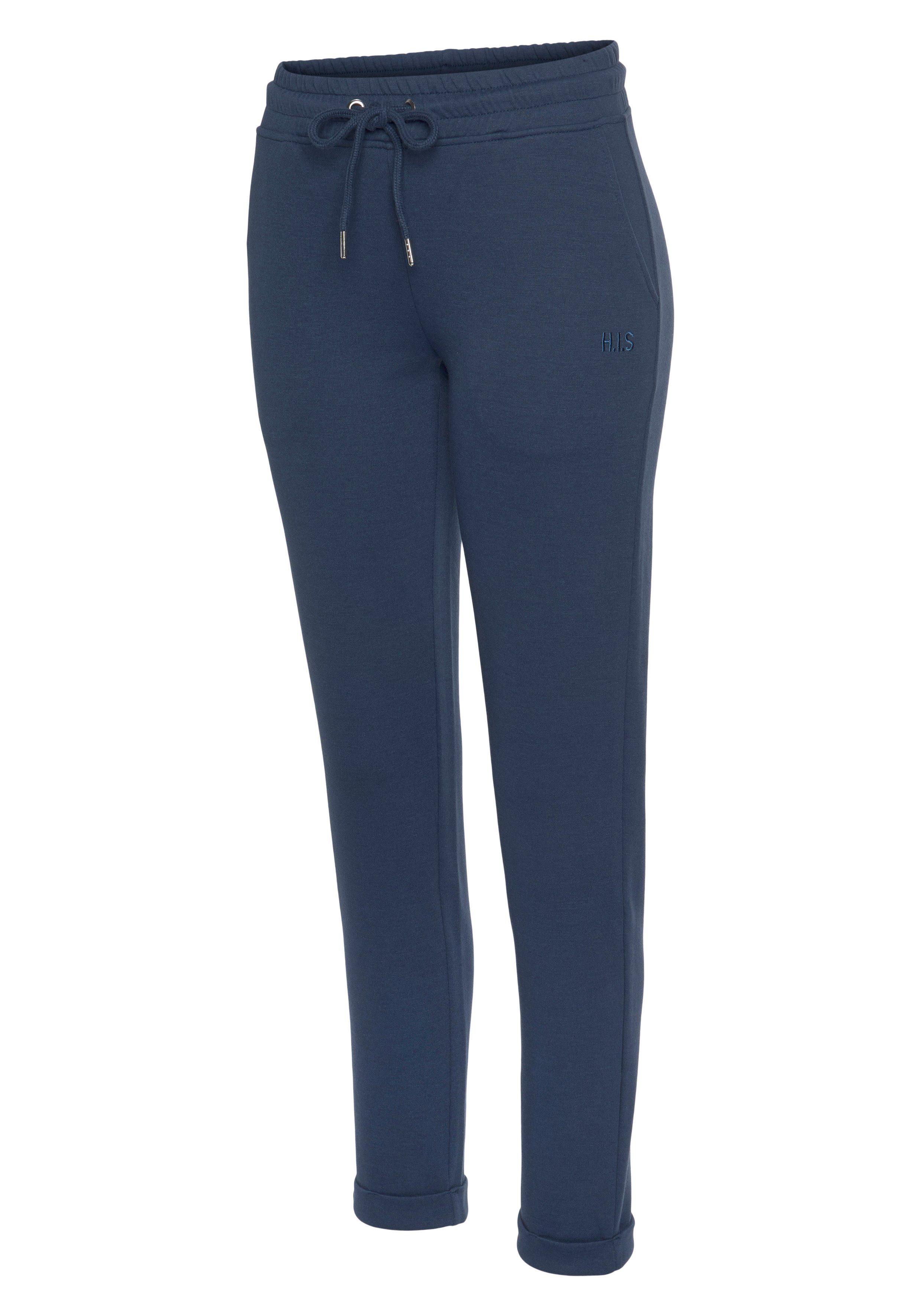 H.I.S Schlupfhose / Relaxhose / Sweathose mit kleinem Aufschlag am Saum, Loungeanzug