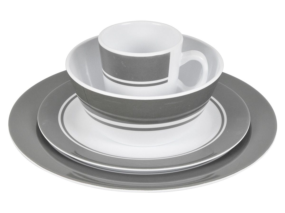 Bo-Camp grau 16-teiliges Geschirrset