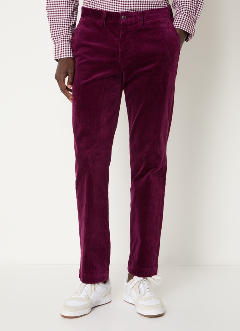 Pantaloni chino slim fit din catifea reiată Ralph Lauren cu buzunare laterale