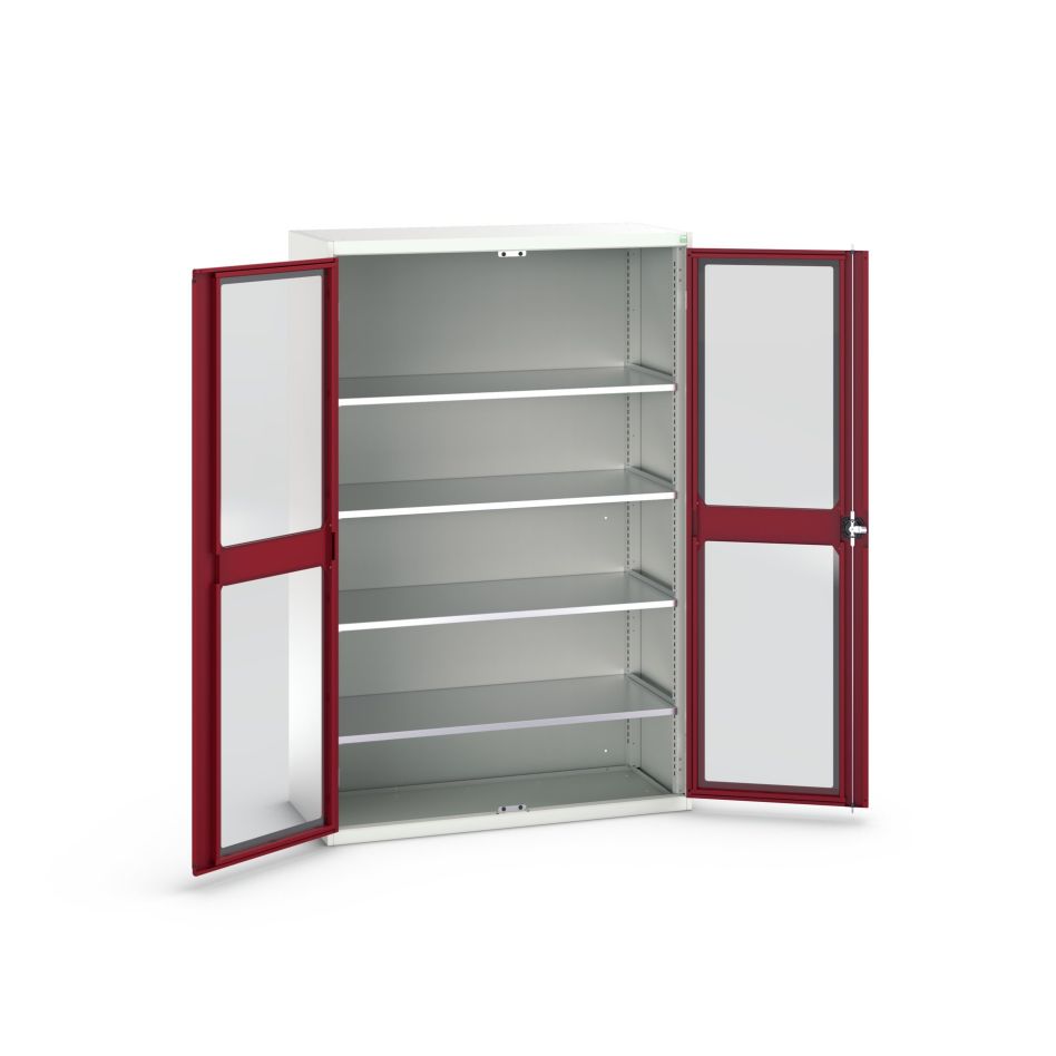 Bott 16926663.24 Dulap sistem Verso 1300x550x2000mm 4 rafturi 2 uși cu fereastră RAL 3004