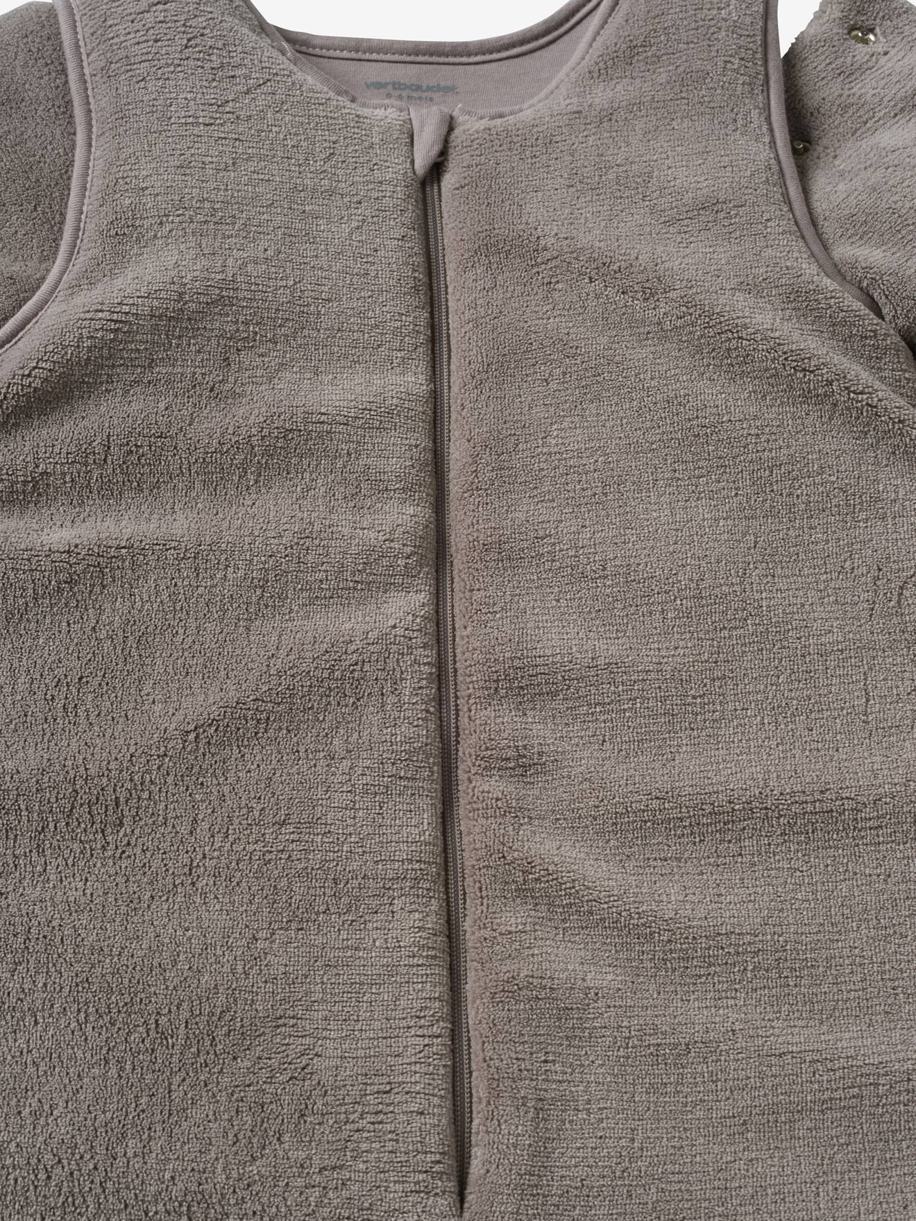Vertbaudet 2-in-1 Baby Schlafsack und Overall aus Mikrofaser Oeko-Tex - taupe
