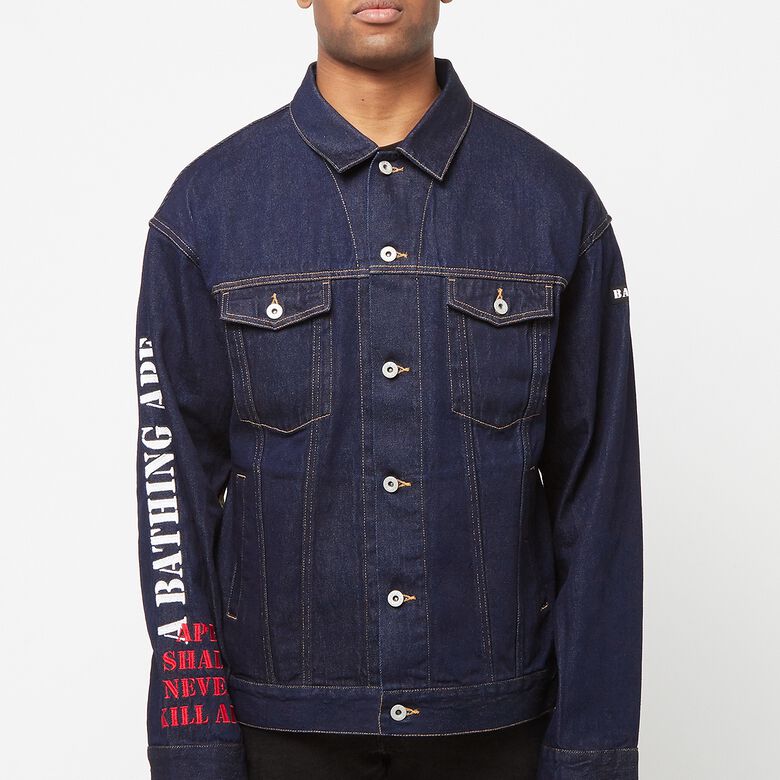 A Bathing Ape Multi Motif Loose Fit Denim Jacket indigo