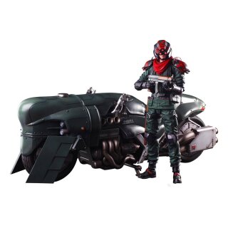 Final Fantasy VII Remake Play Arts Kai Actionfigur & Fahrzeug Shinra Elite Security Officer & Bike