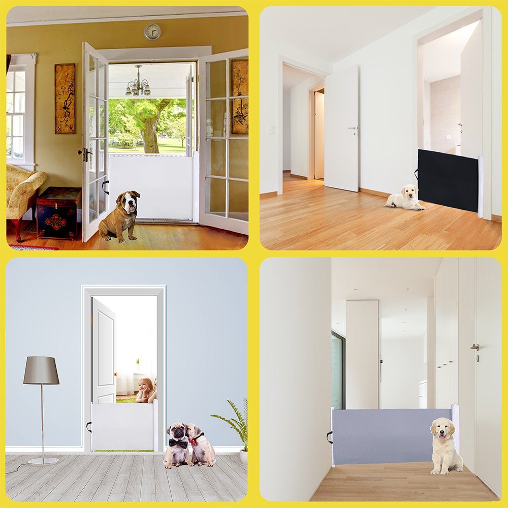 Melko Treppenschutzgitter Treppenschutzgitter Absperrgitter Türschutzgitter Ausziehbar Baby Hund (Stück), Einfache Montage am Türrahmen und Wand