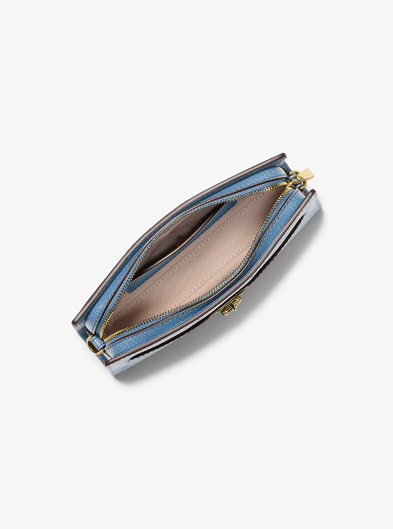 Hamilton Moderne ekstra liten konverterbar crossbody-veske med signaturlogo – FRANSK BLÅ