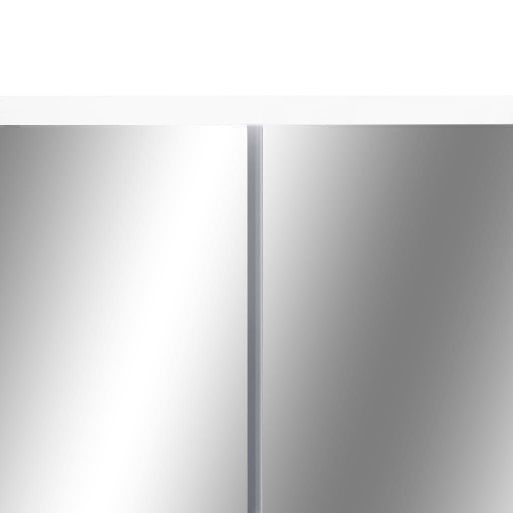 vidaXL Badezimmerspiegelschrank LED-Bad-Spiegelschrank Weiß 80x15x60 cm MDF (1-St)