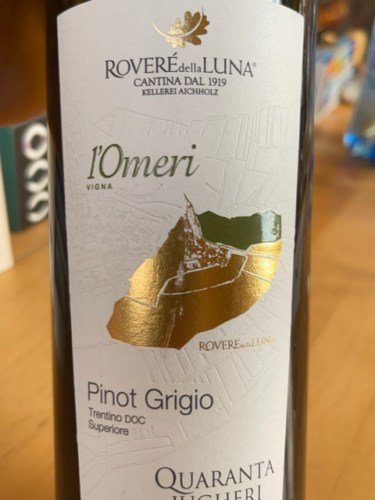 Roverè della LunaQuaranta Jugheri Collezione Vigna L'Omeri Pinot Grigio 2018